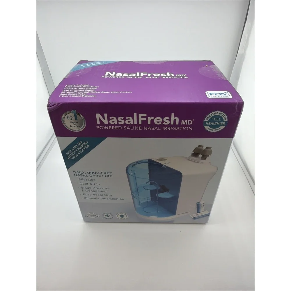 NASALFRESH‎ MD Dual Powered Nasal Sinus Irrigation System Rinse Wash 30 Packet
